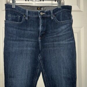 Lee Jeans Women's Sz. 12 Slim Fit Skinny Leg Mid Rise Cotton Blend Blue Ankle
